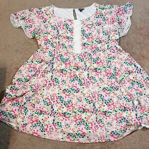 Torrid/Swiss Dot Lace Trim Dress/Womens 3X 22/24/Black/Lined Plus Size Mini Boho